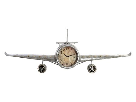 Wall Clock DKD Home Decor Aeroplane Metal Crystal (141 x 20 x 46.5 cm) Supply