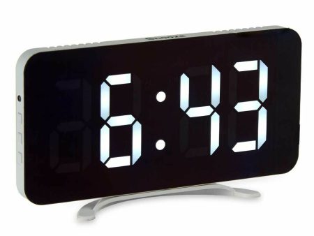 Table-top Digital Clock White ABS 15,7 x 7,7 x 1,5 cm (12 Units) Online