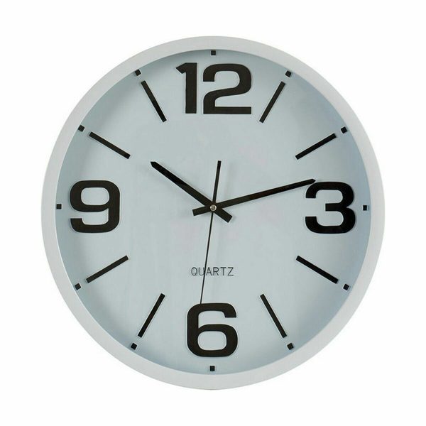 Wall Clock White Black Crystal Plastic 40 x 5 x 40 cm (6 Units) Discount