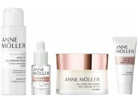 Unisex Cosmetic Set Anne Möller Rosâge Balance Rich Repairing Cream 4 Pieces Fashion