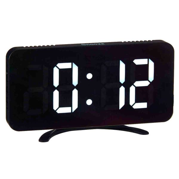 Table-top Digital Clock Black ABS 15,7 x 7,7 x 1,5 cm (12 Units) on Sale