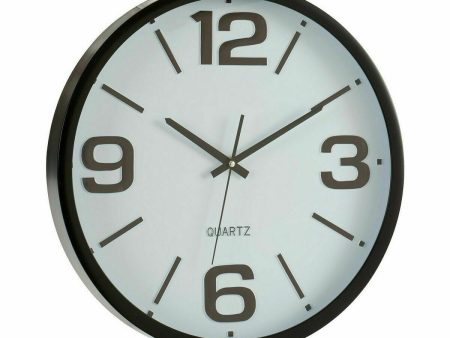 Wall Clock White Black Crystal Plastic 40 x 5 x 40 cm (6 Units) Discount