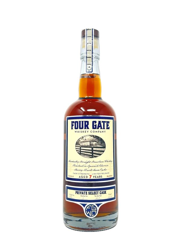 Four Gate Whiskey Company Single Barrel Bourbon Finished in Spanish Oloroso Sherry-Dark Rum Cask #599 122.4 proof - Selected Mash & Journey For Sale