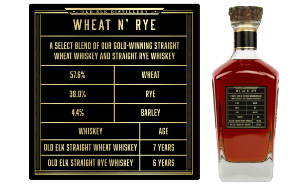 Old Elk Blended American Whiskey Wheat N  Rye 108.4 proof For Sale