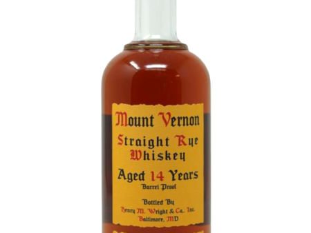 Maryland Heritage Series Mount Vernon 14-Year Straight Rye Whiskey For Discount