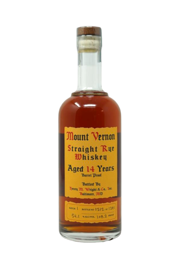 Maryland Heritage Series Mount Vernon 14-Year Straight Rye Whiskey For Discount